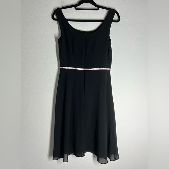 I.N. Studio 90s Pink Tie Dress Black Sleeveless Size 8 - Picture 2 of 10